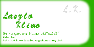 laszlo klimo business card